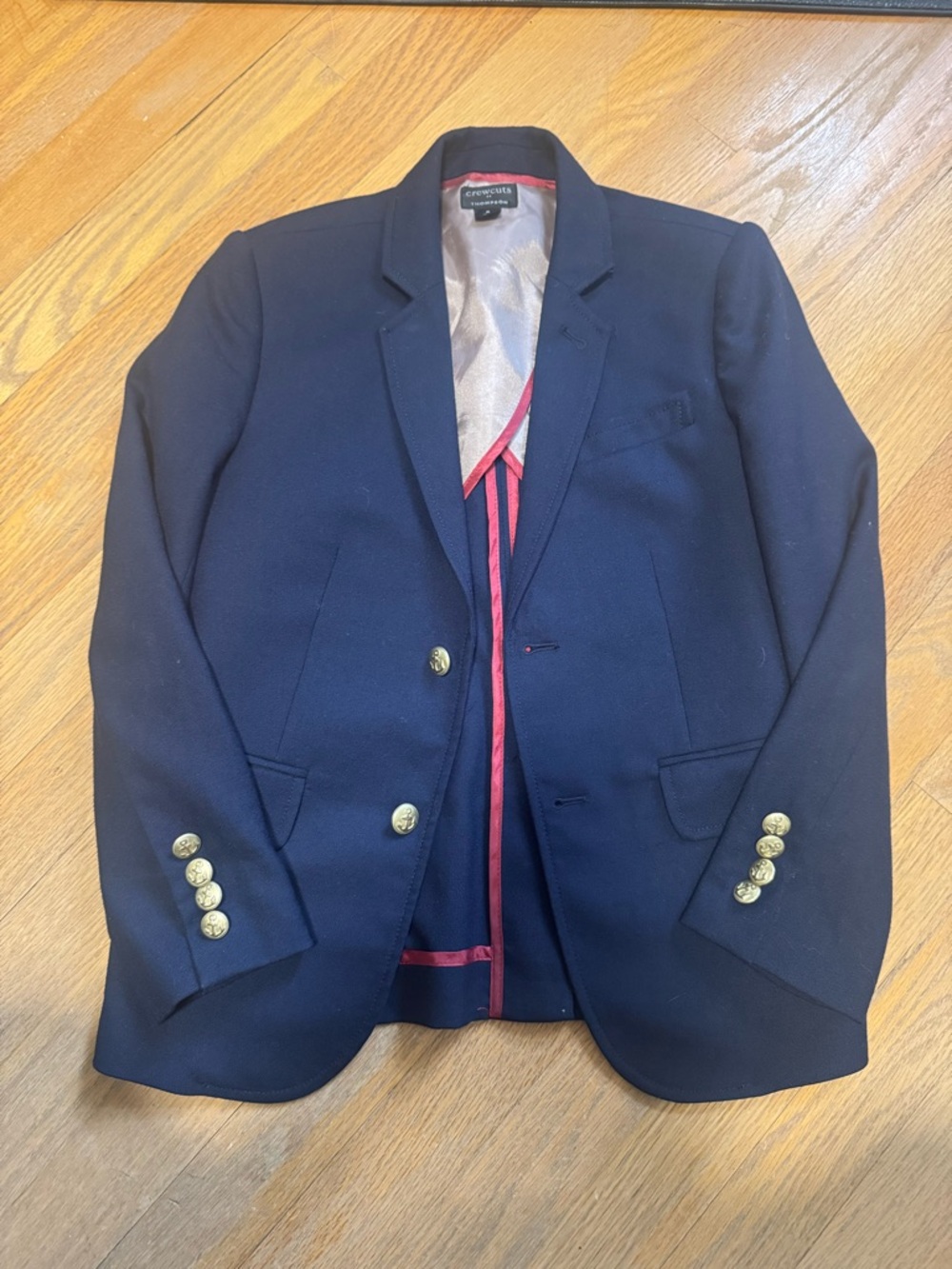 Crewcuts Navy Blazer with Red Trim and Gold Buttons